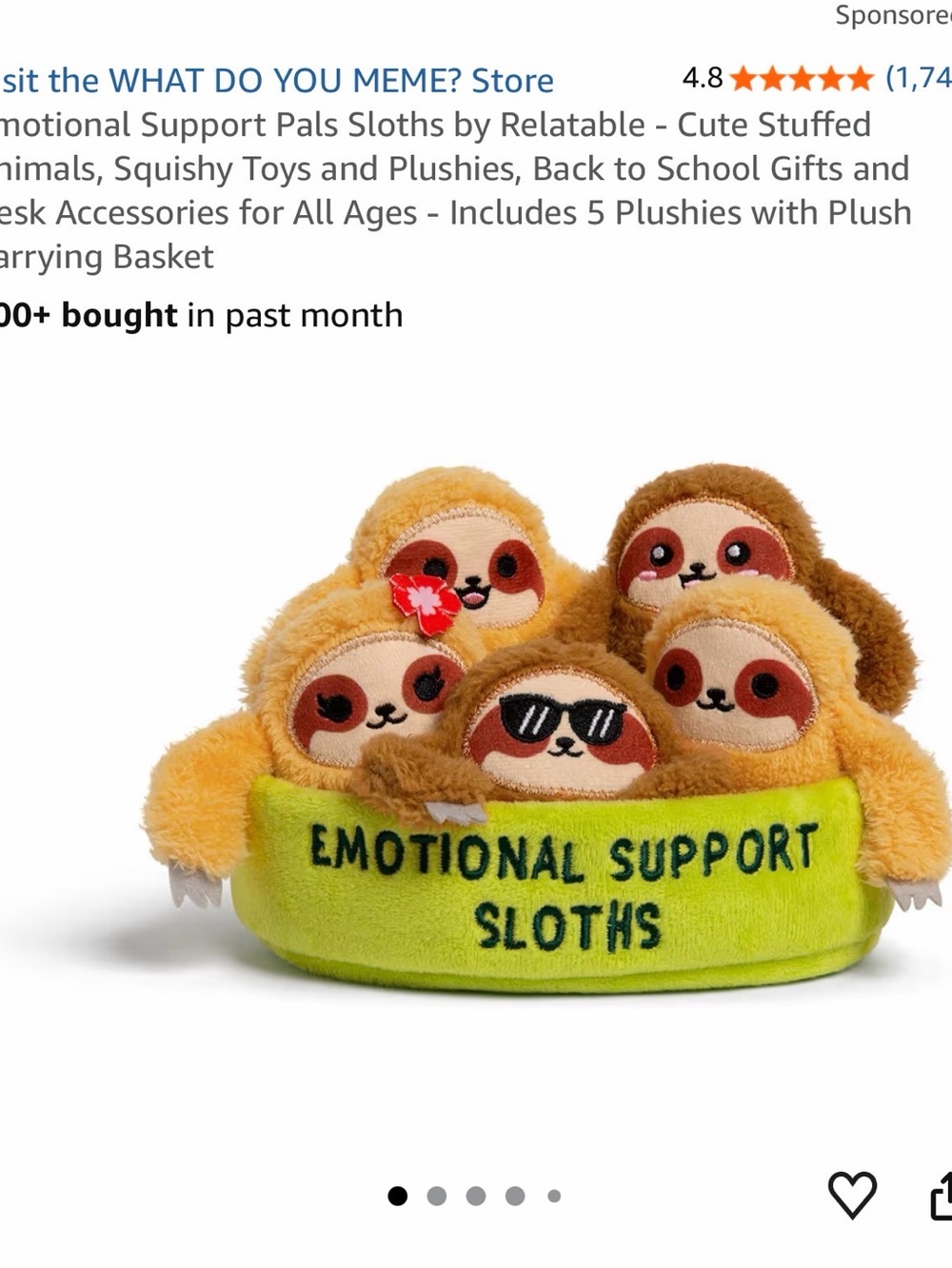 Emotional Support Sloths Plush Set - Green Nest with Brown & Tan Sloths